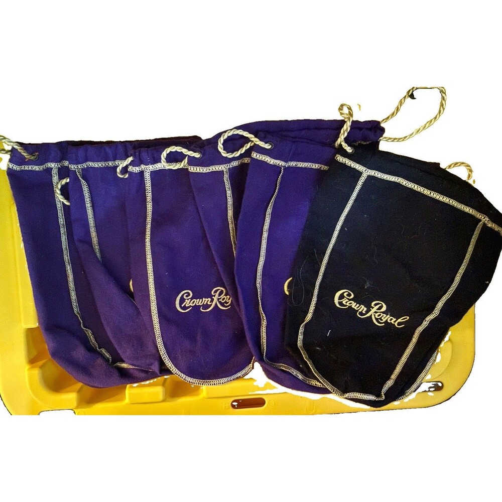 Crown Royale bags Lot Of  5 purple bags 1 black bag